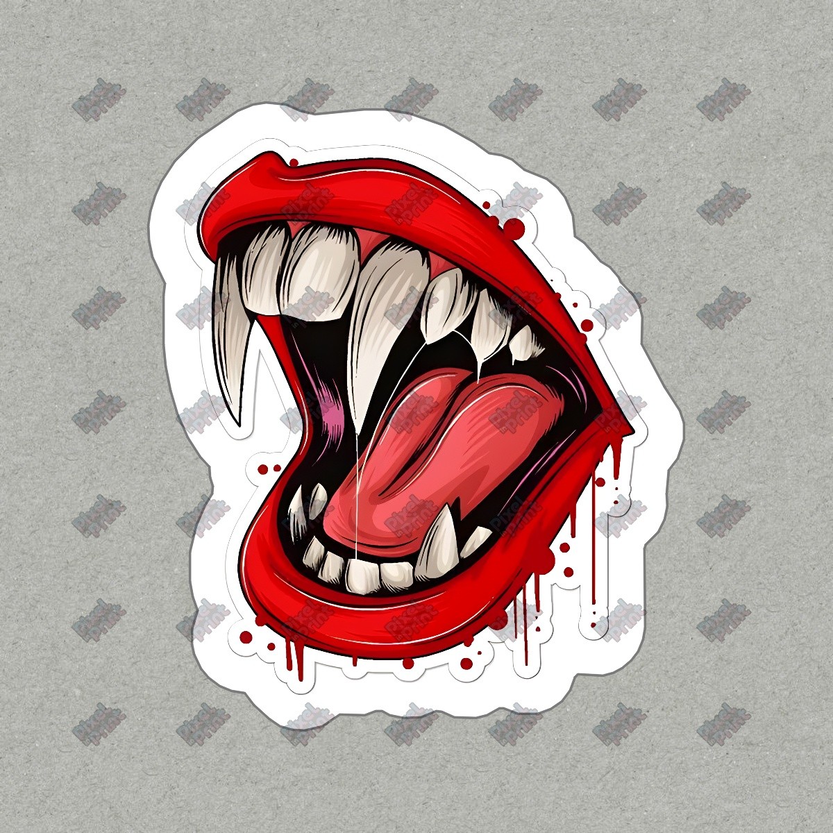 Bold Vampire Mouth Vinyl Sticker Horror Theme Decal Perfect for #832687