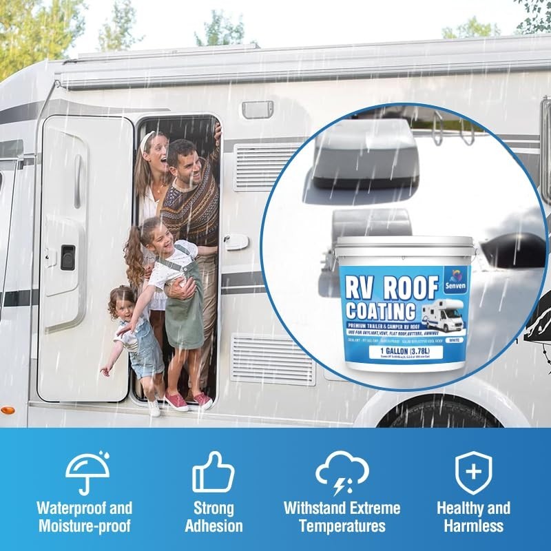 RV Roof Sealant RV Roof Coating RV Roof Sealant White 1 Gallon Waterproof Sol…