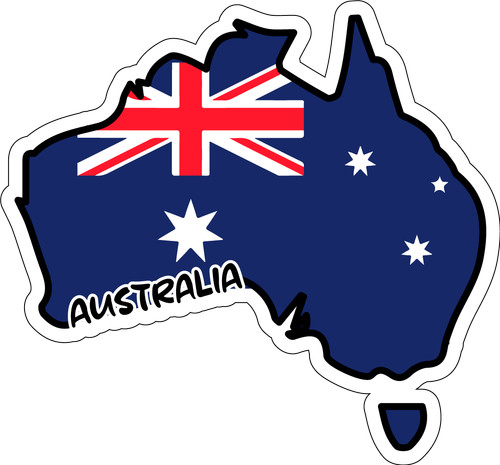 Australia Map Flag Sticker Decal