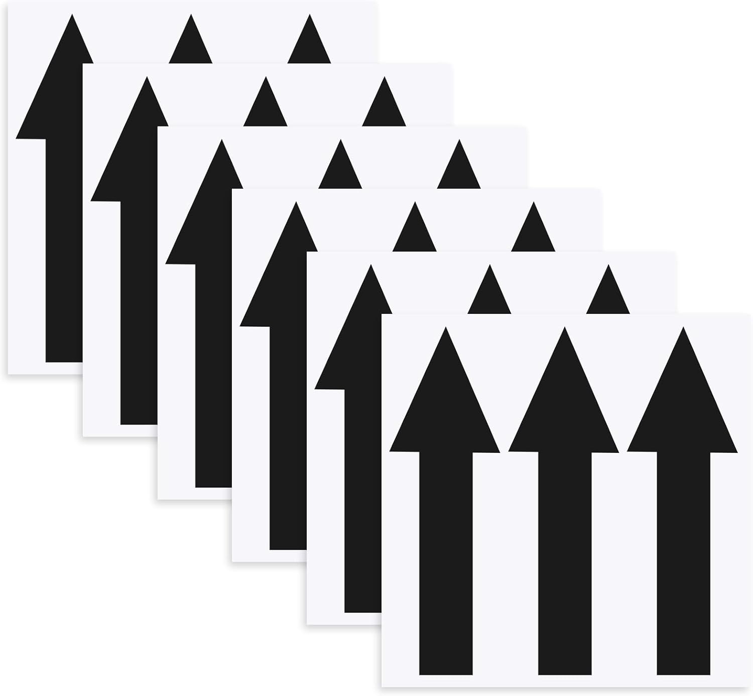 15 Pack Black Arrow Stickers 8×2 Inch Waterproof PVC Floor Wall Direction Signs