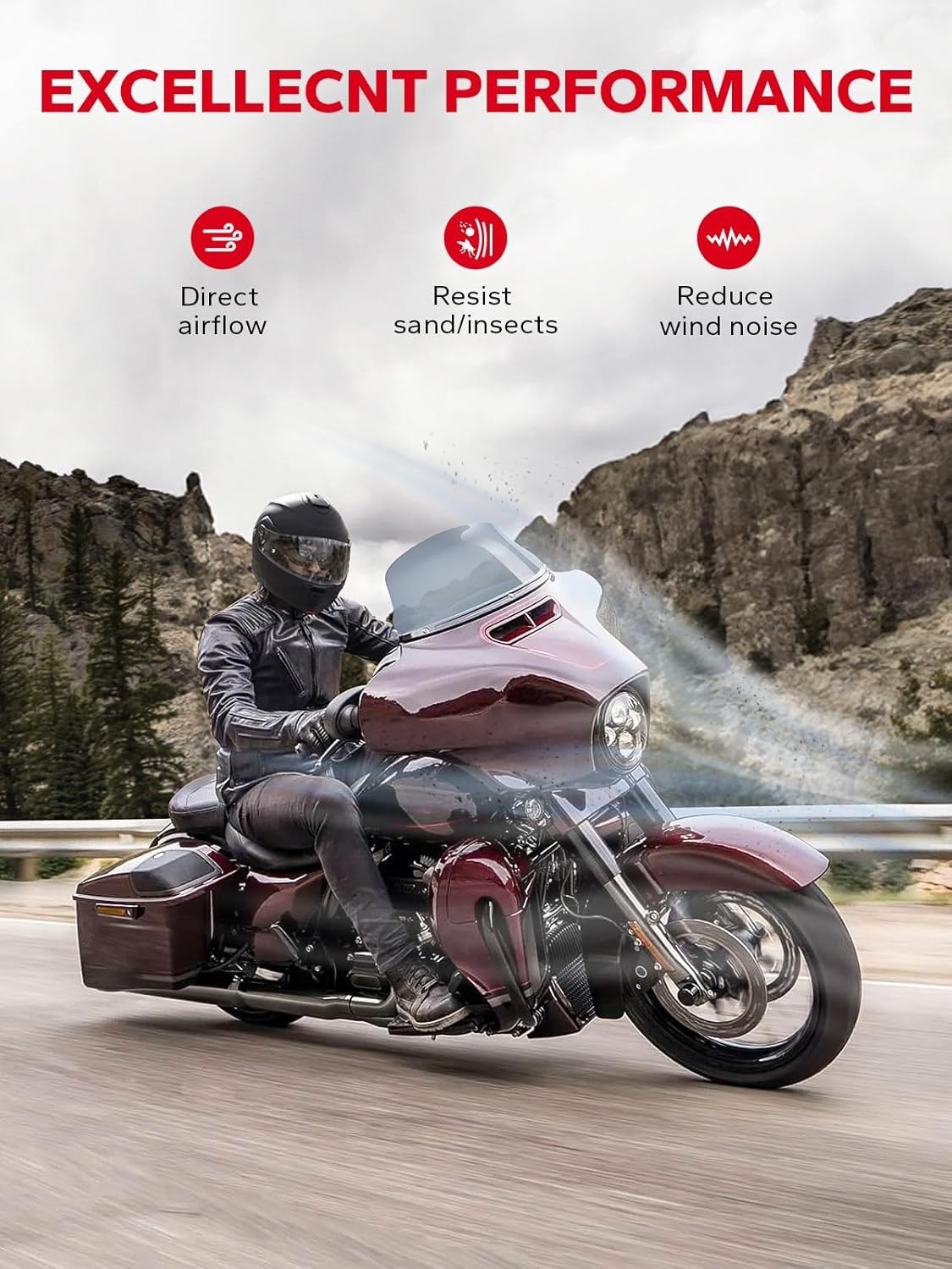 10 Wave Windshield Harley Davidson Touring Street Glide 2014-2023 Tint
