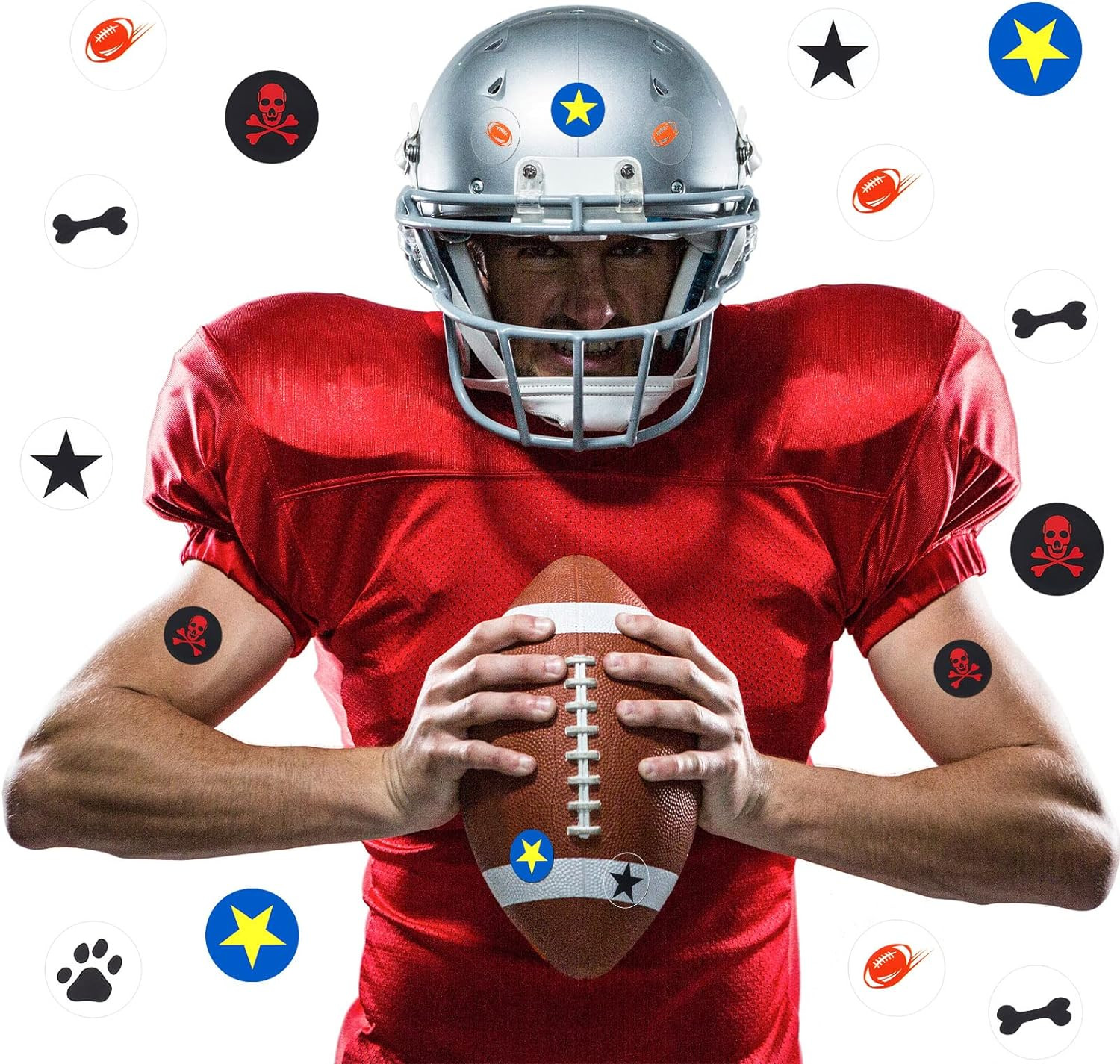 300 Pieces 12 Sheets Football Helmet Decals Football Award Stickers