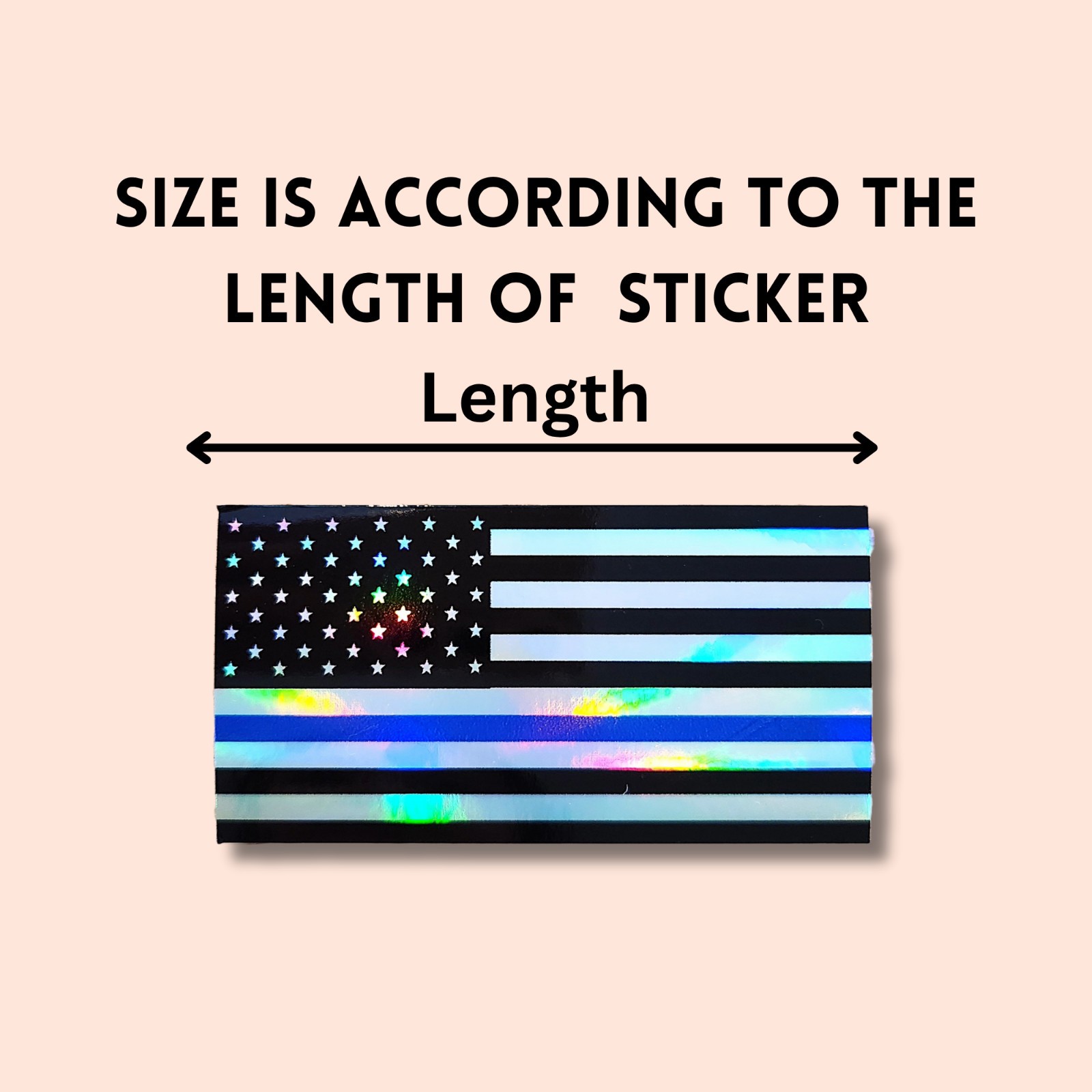 Thin Blue Line American Flag Sticker, Police Support Decal