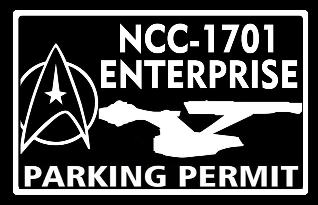 NCC-1701 Enterprise Parking Permit Star Trek White 5" Decal Car Camper Window