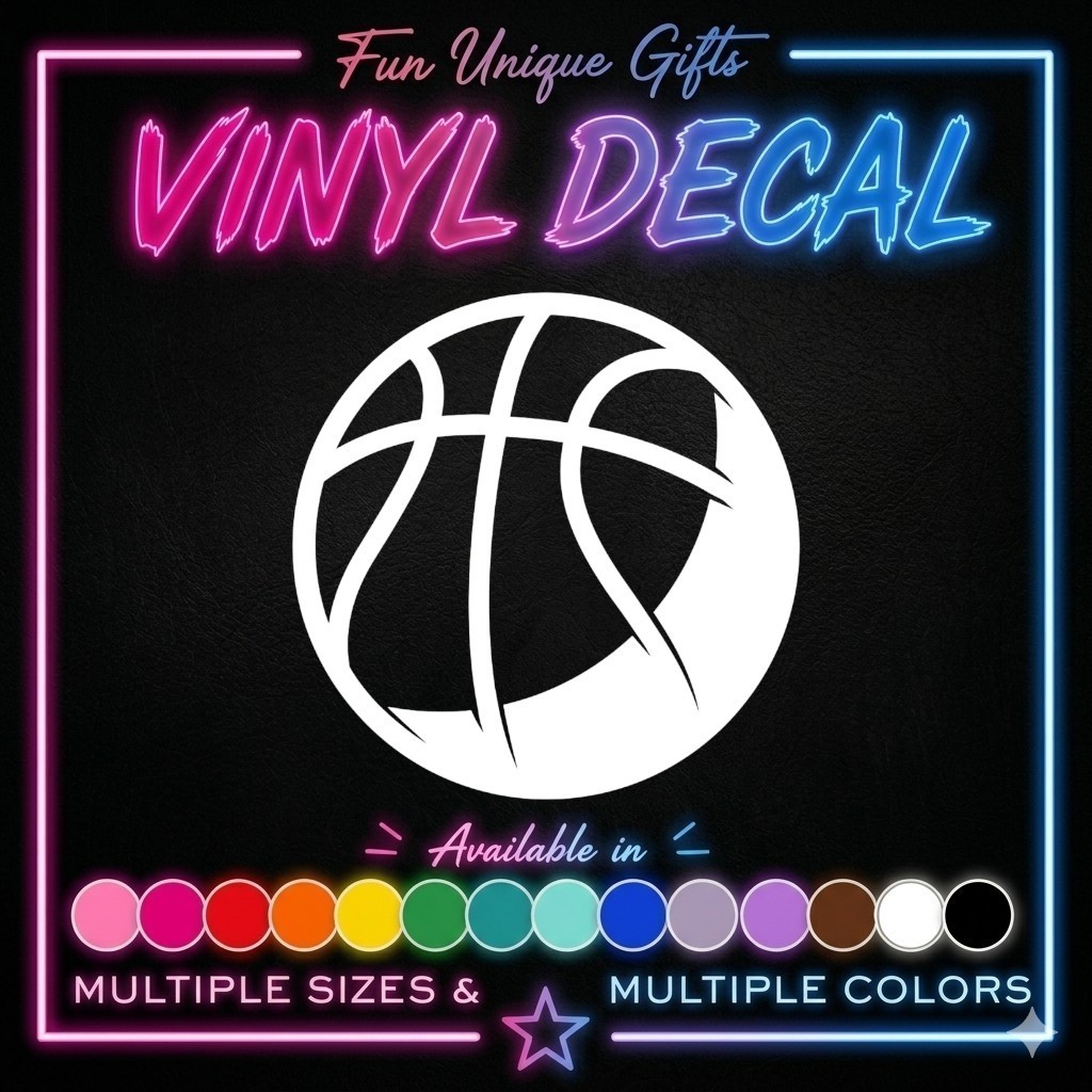 Basketball Sports Hoops Vinyl Decal Choose Size/Color Car Sticker FREE SHIP