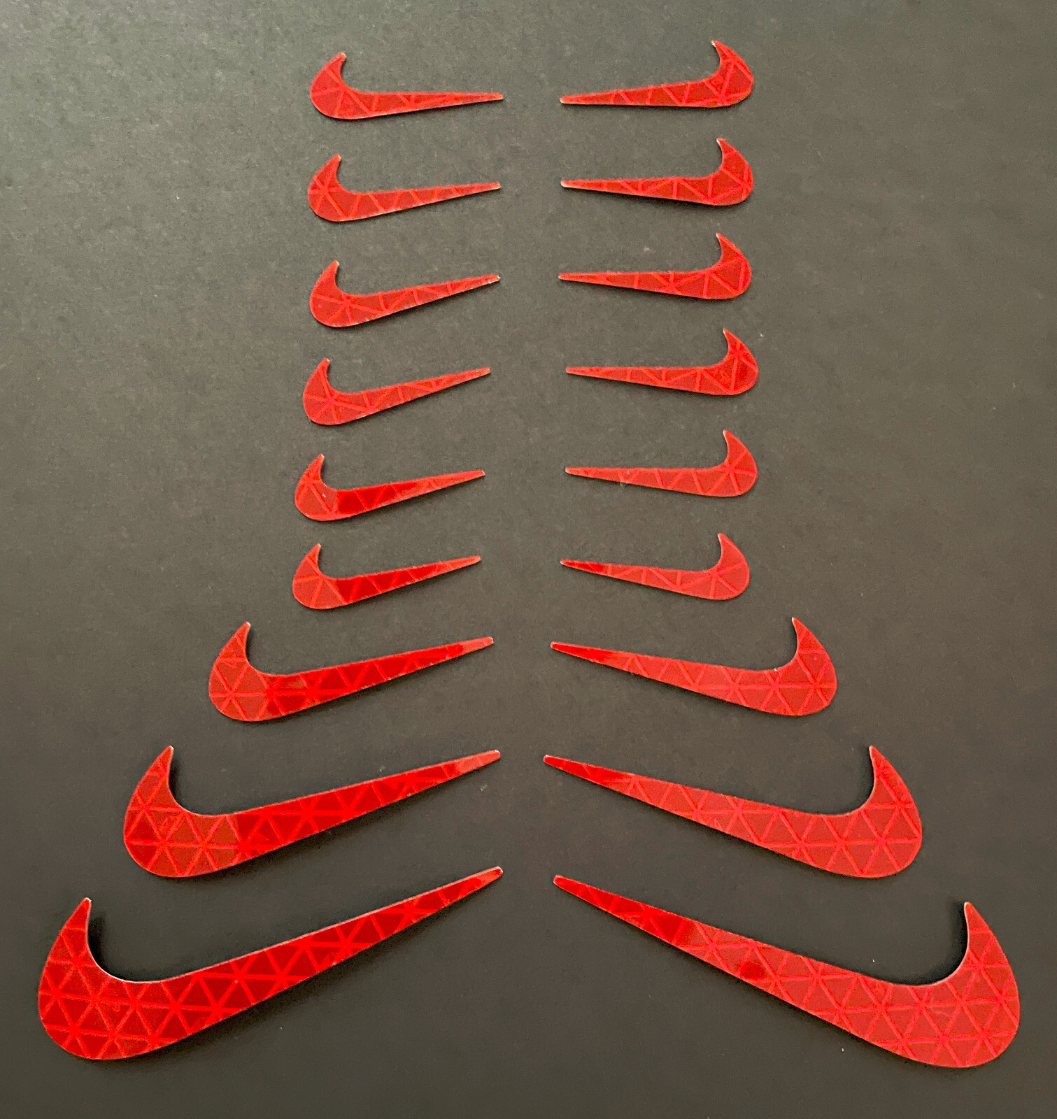 Nike Swoosh Logo Mini Stickers Decals Reflective Reflector Pack Waterproof