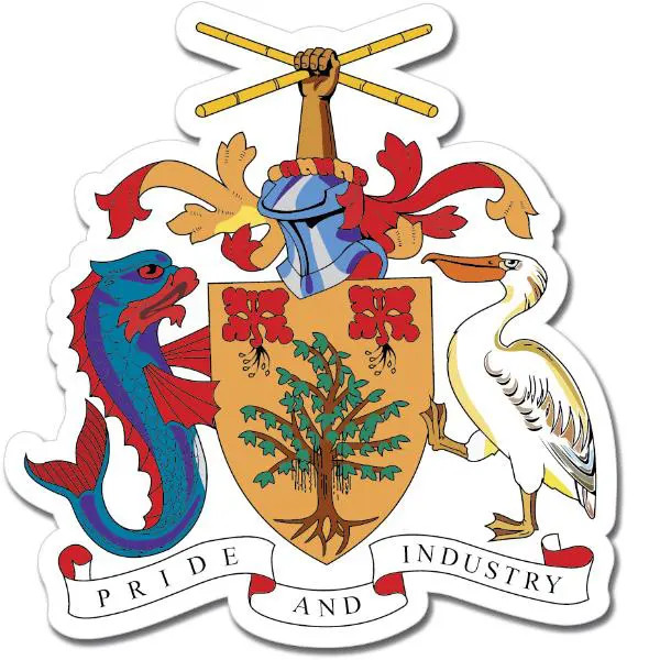 Barbados Coat of Arms Emblem Wall Car Vinyl Sticker / printed vinyl decal