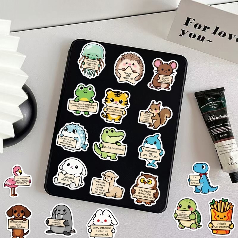 100Pcs None Animal Face Decals PVC Scratch Proof Laptop Skin Stickers