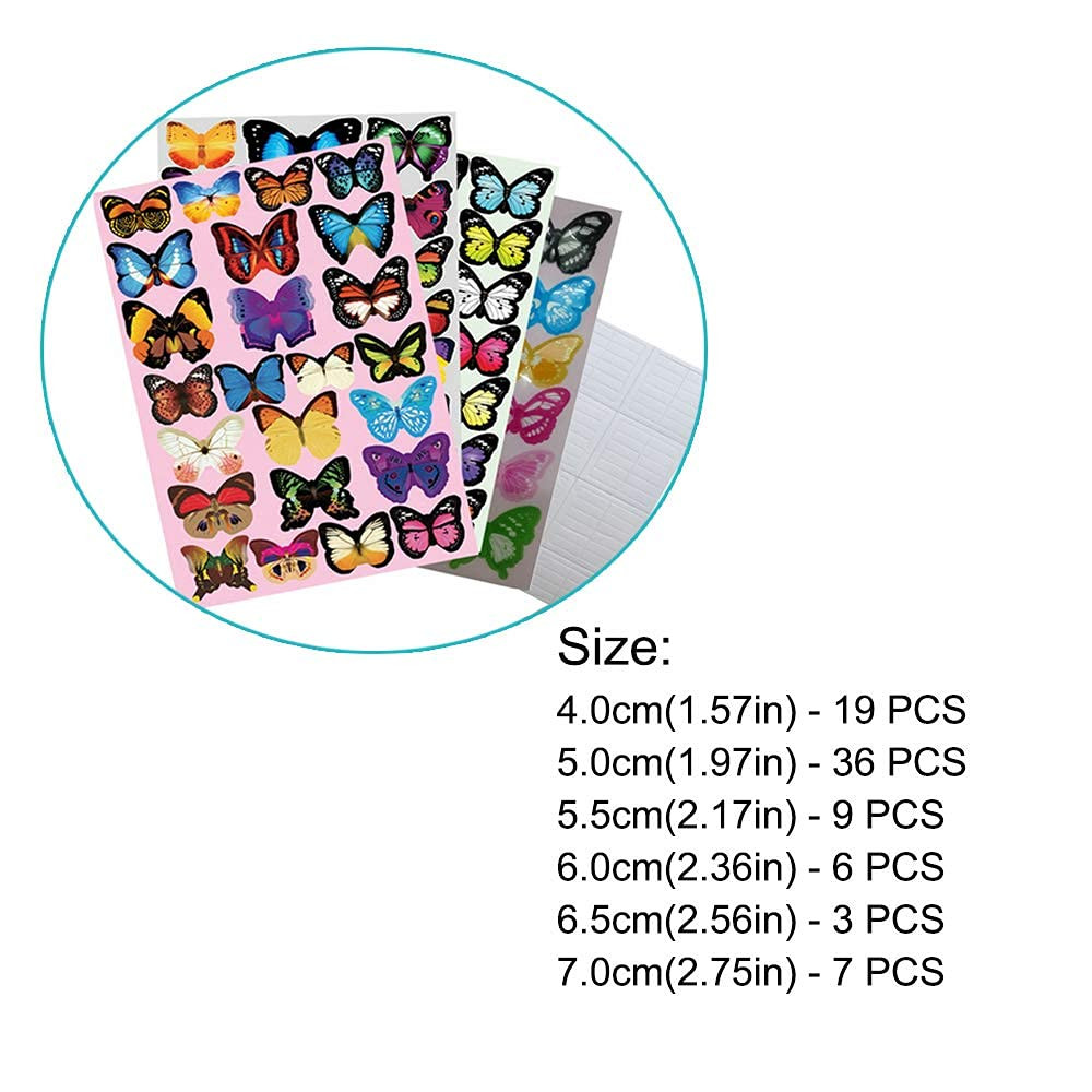 80 PCS Butterfly Wall Decals, 3D Butterfly Wall Decor Stickers for Home Wall Dec