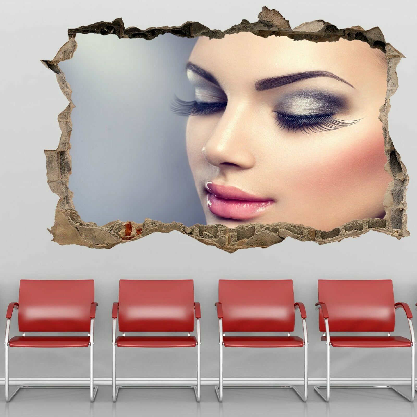 Makeup Model Long Eyelash Beauty Salon Wall Art Stickers Mural Decal Decor GP15