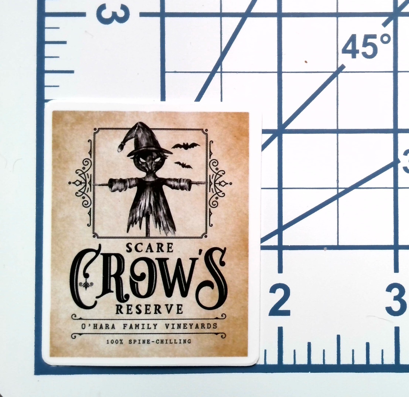 Scarecrow Wine Label Sticker Halloween Vintage Witch Goth Die Cut Vinyl Decal