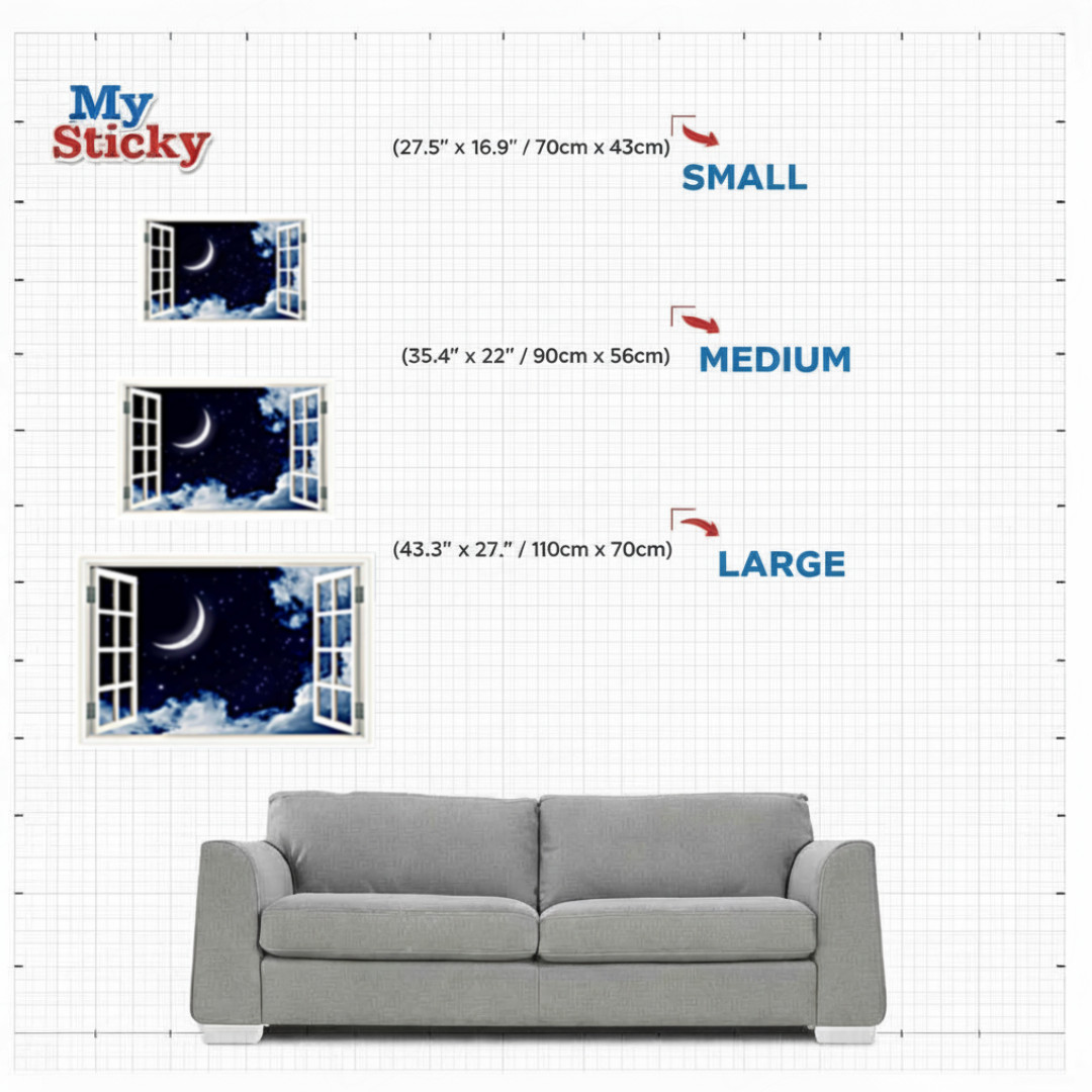 Full Colour NIGHT SKY MOON Dream wall art sticker decal transfer Graphic WSD396