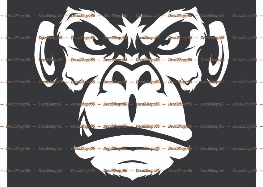 Angry Monkey Silhouette – Car/SUV/Truck/Window Vinyl Die-Cut Peel N' Stick Decal