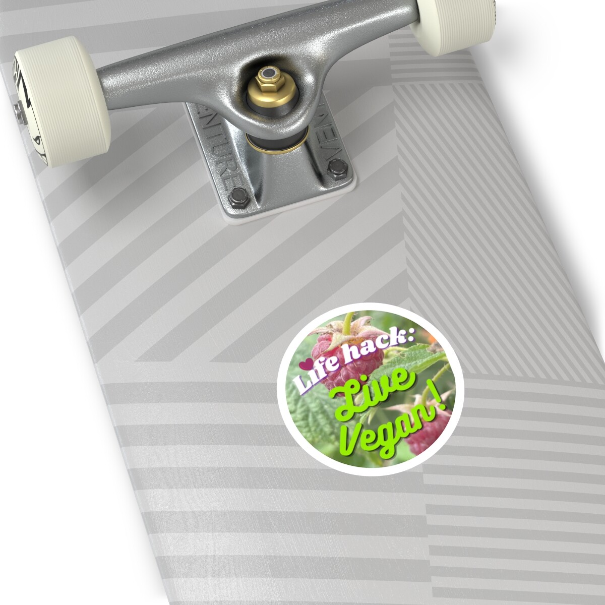 Life Hack: Live Vegan! Round vinyl sticker