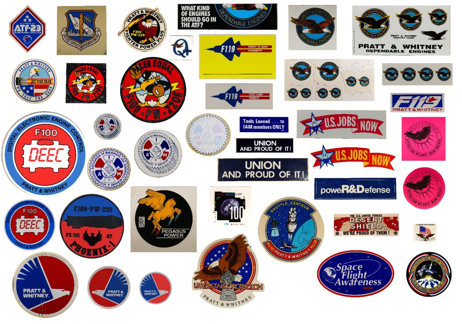Vintage Pratt & Whitney Stickers • F100 • F119 • F22 • ATF • RL10 Space & More