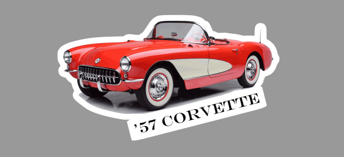 '57 Corvette Car Fridge Magnet