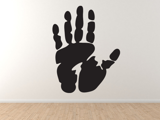 Hand Design #1 – Ink Stamp Style Palm Print – Vinyl Wall Decal