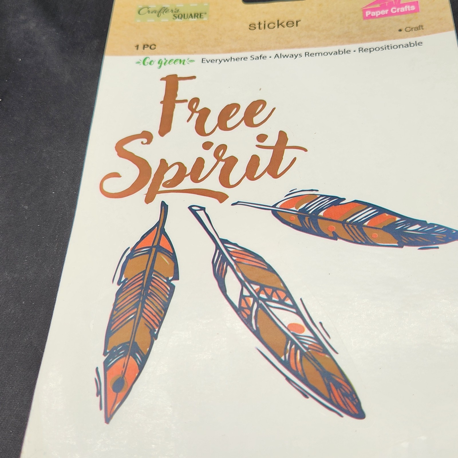 Crafter's Square Free Spirit Feathers Sticker Removable Repositionable Craft