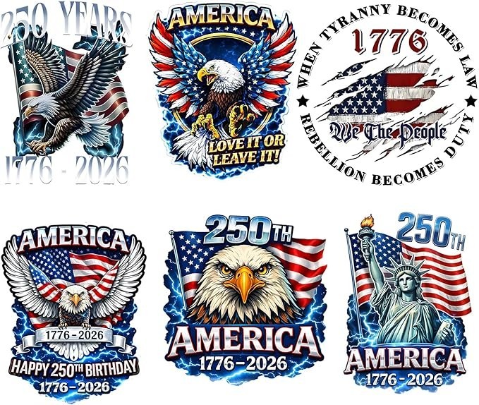 18 Pcs USA 250Th Anniversary Stickers, Waterproof Vinyl Decals, 1776 2026 Eagle