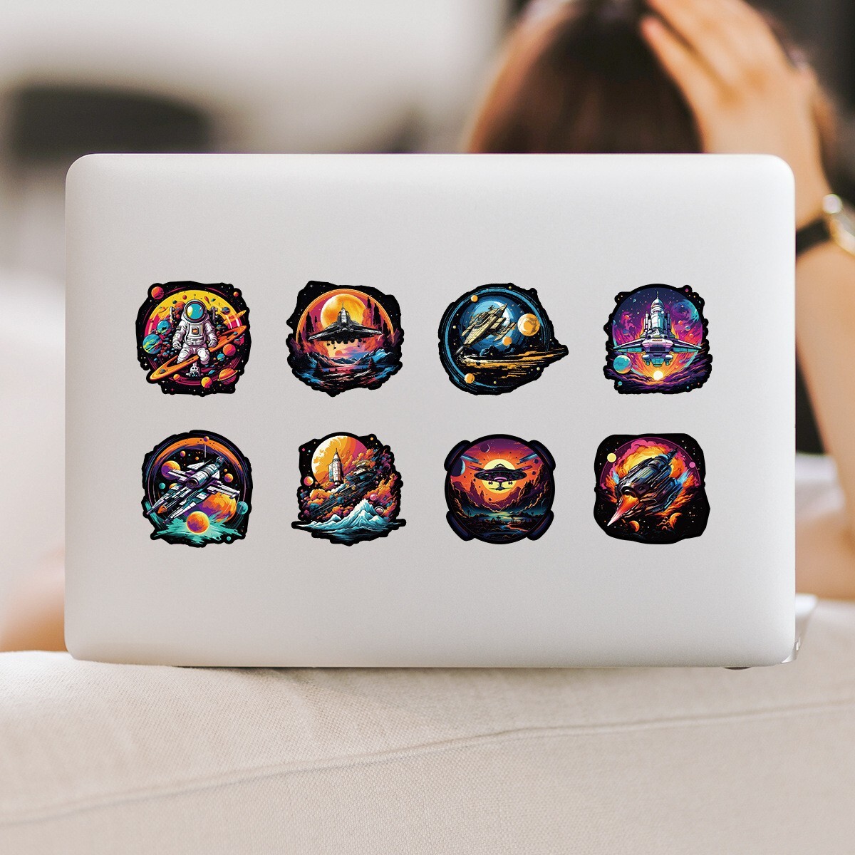 50Pcs Stickers Spaceship Galaxy Outer Space Laptop Luggage Car Graffiti Vinyl