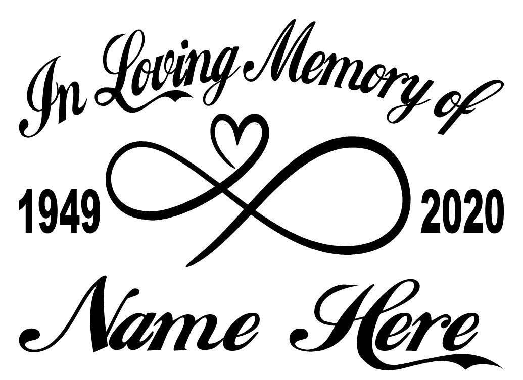 In Loving Memory Decal Infinity Heart Forever Peace RIP Car Window Vinyl Sticker