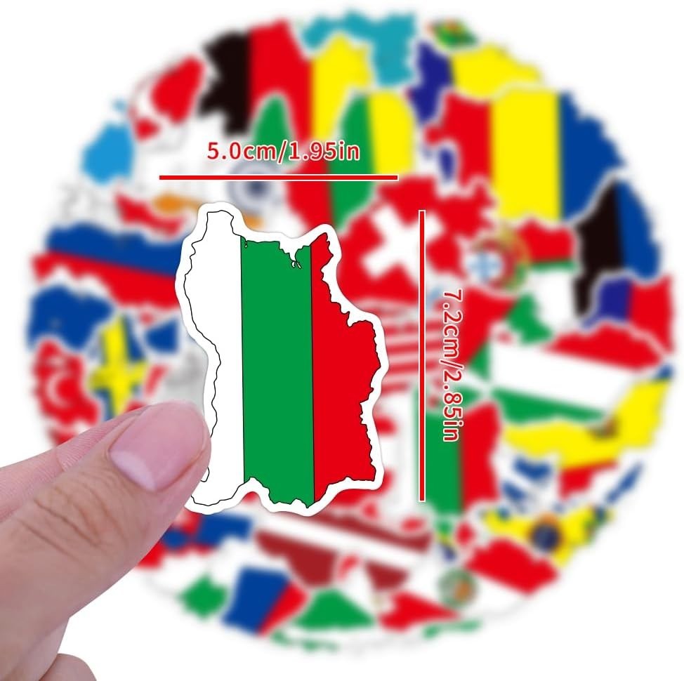 100 Pcs World Flag Stickers for Water Bottle, Waterproof Country Flag Sticker…