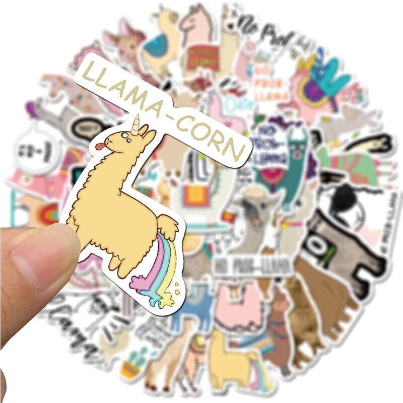 LLAMA & ALPACA Waterproof Stickers [A] NoProb-LLAMA Removable Vinyl Laptop Decal