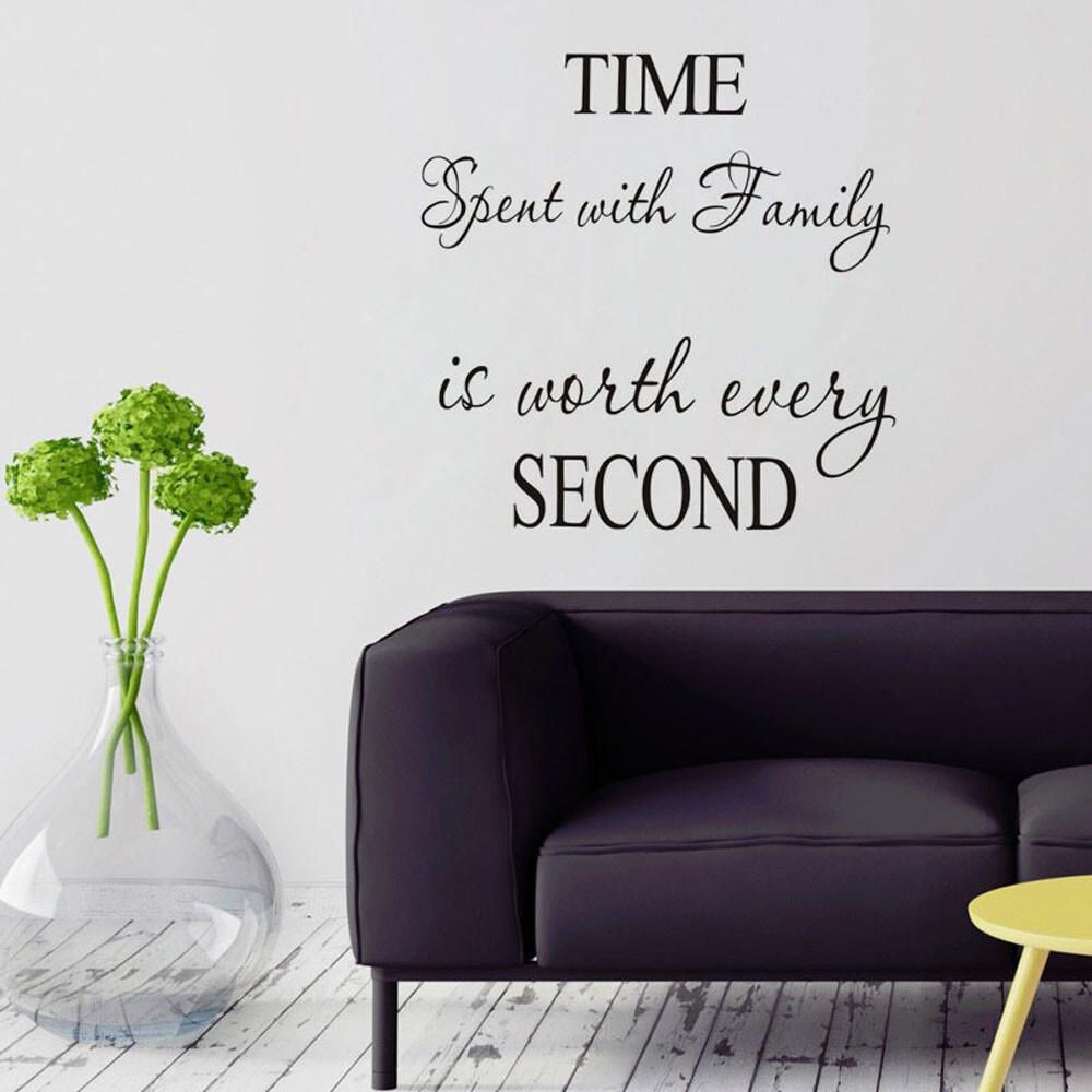 Time Spent With Family Is Worth Every Second Wall Quote Decal Home Stickers Gift