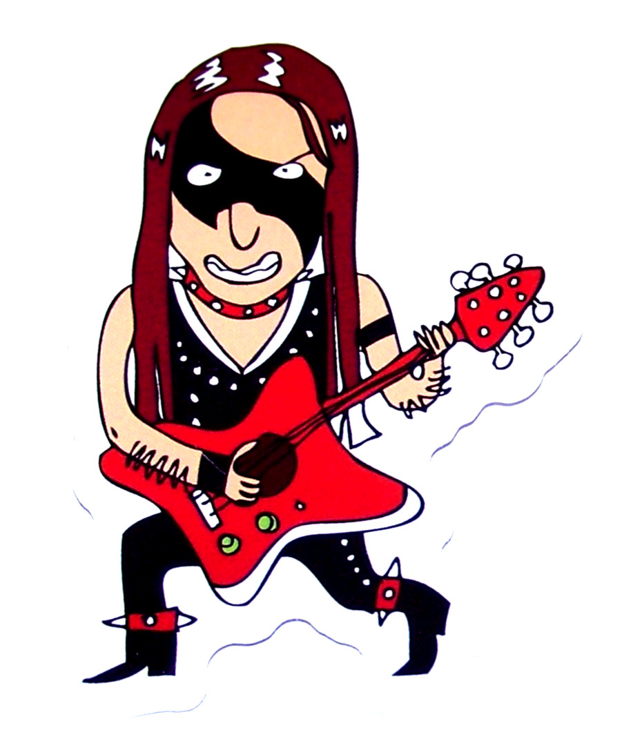 GUITARIST Logo Cut Sticker Decal Band Music Rock Metal Cartoon Guitar Player