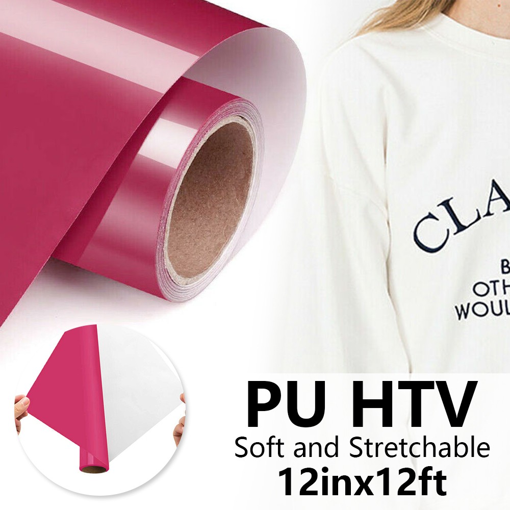 1x 2x Heat Transfer Vinyl HTV Roll Iron on Film Clothing DIY Easy Weed 12inx12ft