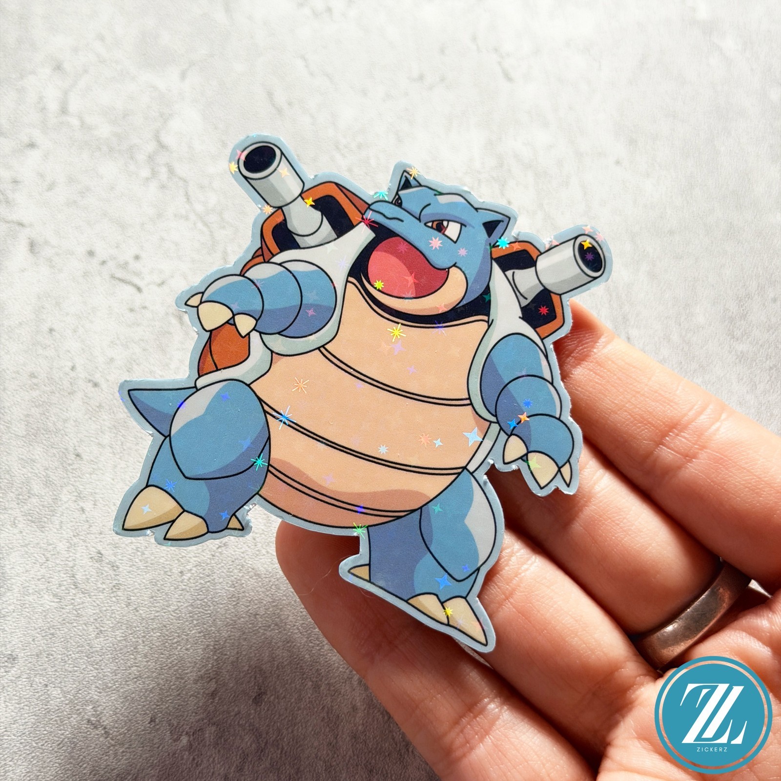 Blastoise Sticker, Holographic Pokemon Decal