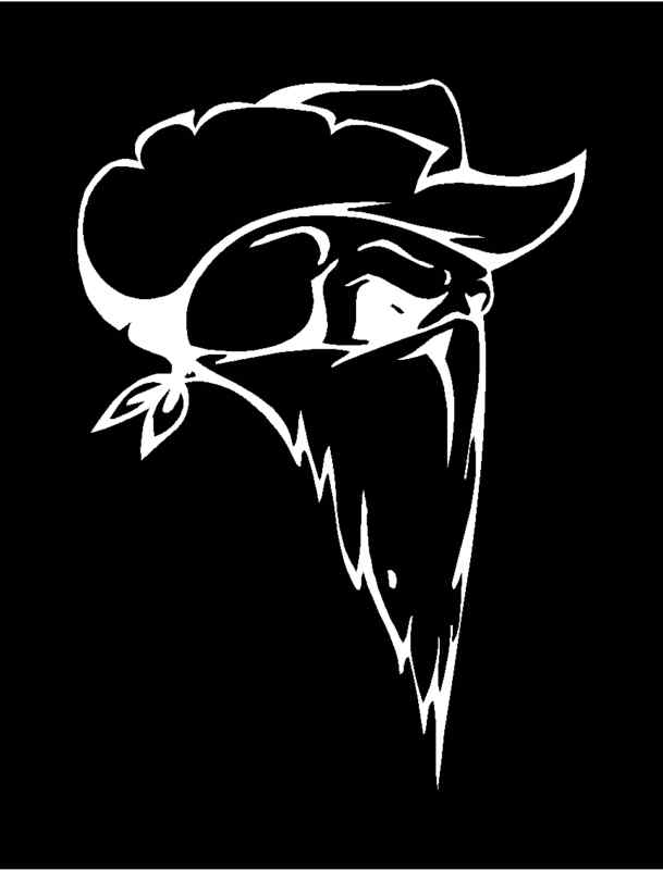 BANDITO SKULL Vinyl Decal 5" x 7" (11 Colors)