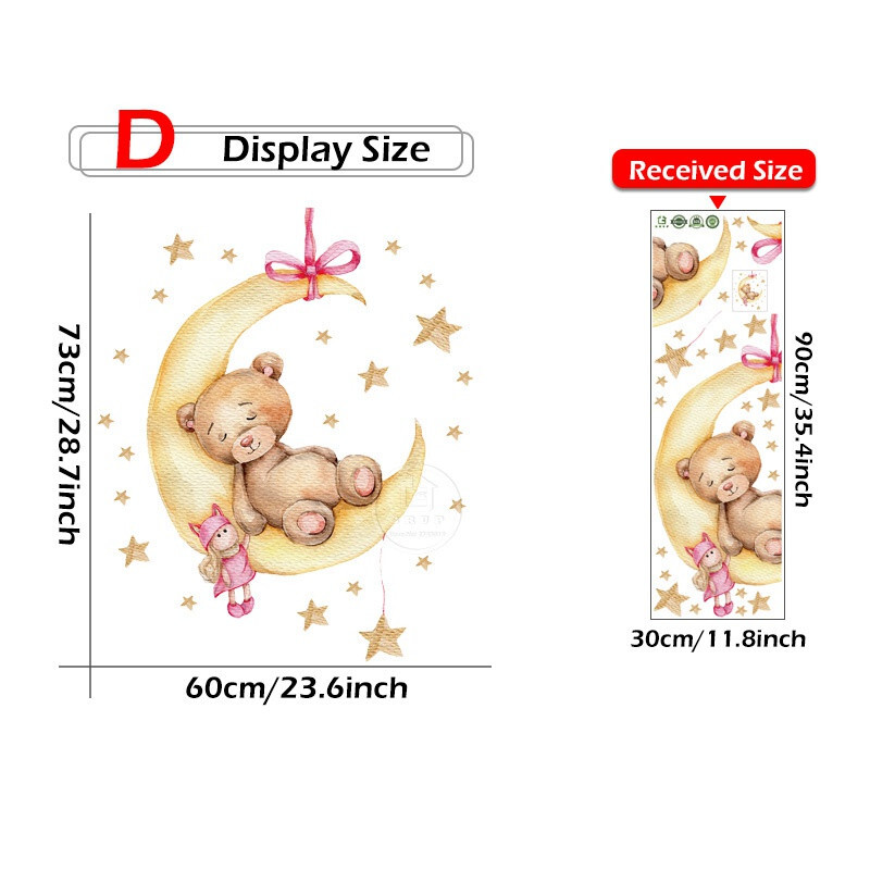 Wall sticker bear 73x60cm wall sticker room bedroom wall wall 