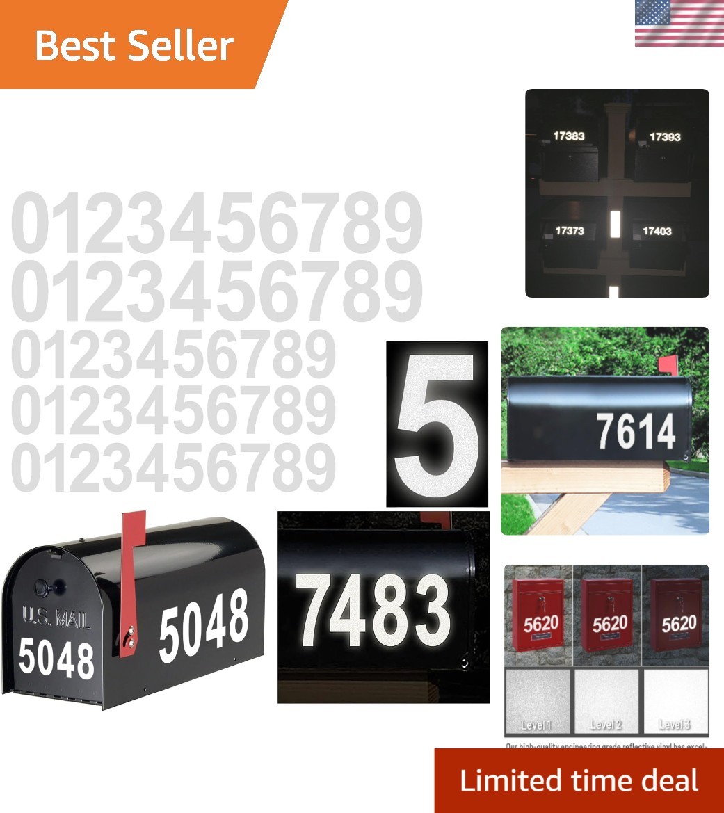 Classic 3" & 4" Reflective Vinyl House Numbers – Long-Lasting & Easy to Apply