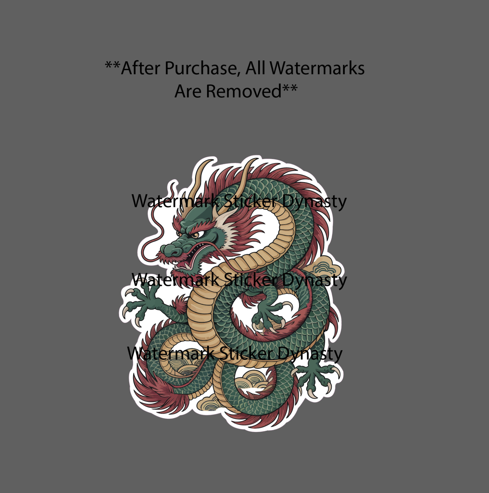 Traditional Japanese Dragon Sticker Waterproof Decal Fantasy Mythology Gift NEW