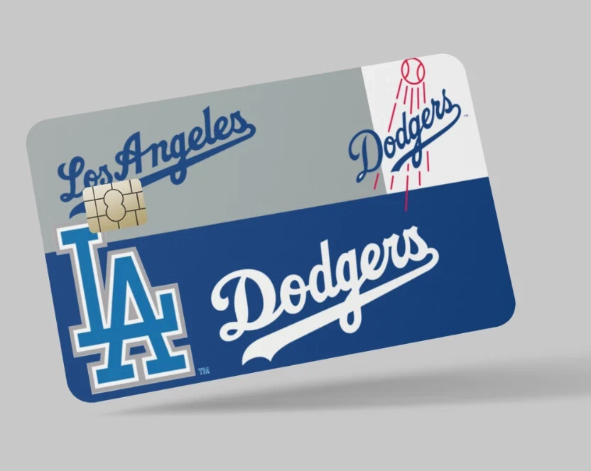 LA Dodgers green white blue Debit Credit Card Skin Cover