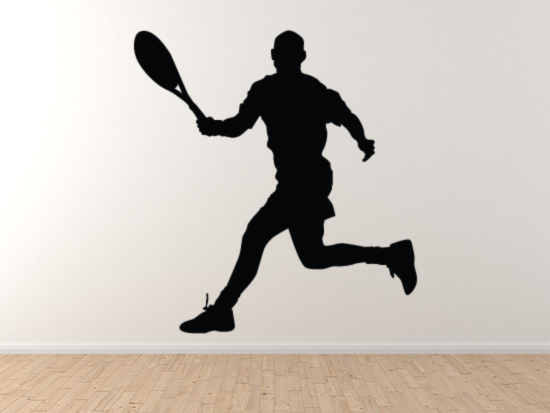 Sport Silhouette – Tennis Player Return Serve Version 1 – Vinyl Wall Decal