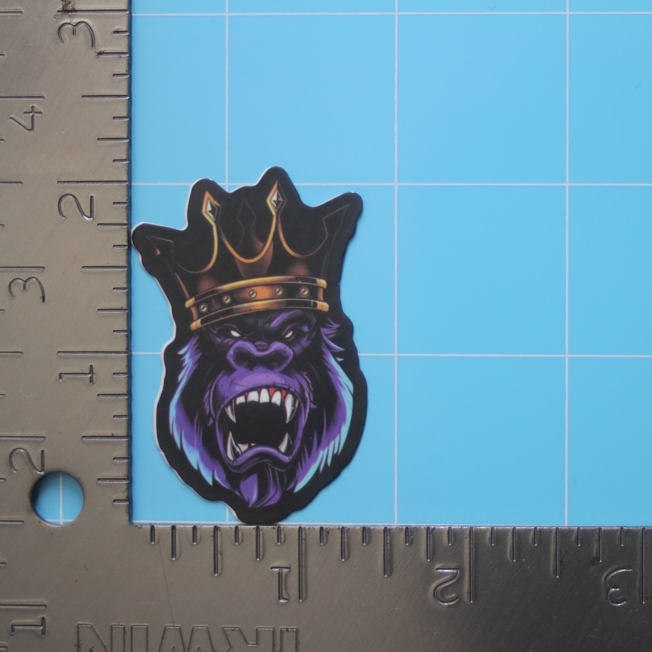 Graffiti Sticker (CROWNED KING GORILLA APE) Horror Street Art, Gloss PVC Decal