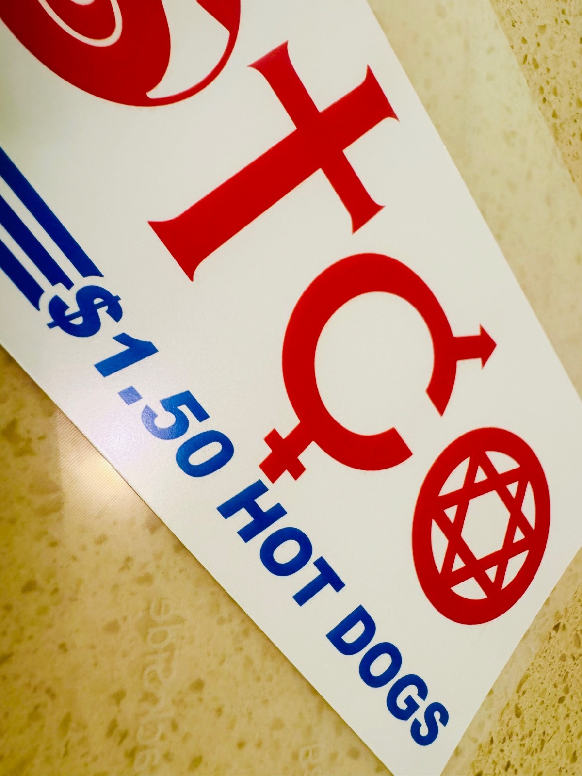 Peace Love and Costco "Coexist" $1.50 Hot-Dog Decal Bumper Sticker – meme hype