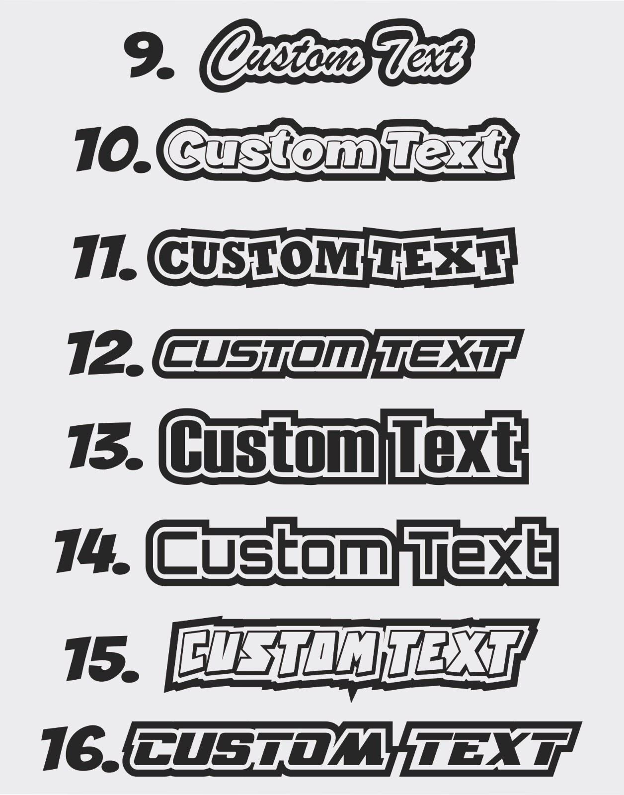 2x Outlined Stickers Name Car Bike Window Custom Personalised Vinyl Decals