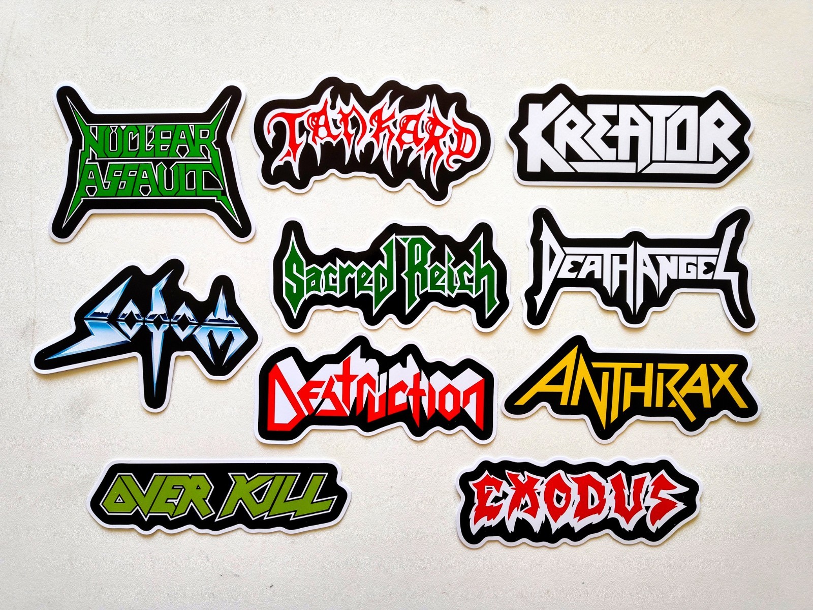 Thrash Metal Vinyl Sticker Lot (10 Pack) SET 1 nuclear assault exodus anthrax