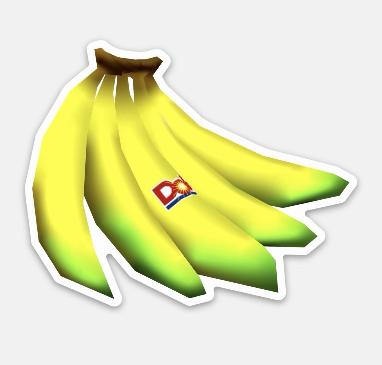 3” Low Poly Banana Sticker Matte Finish Yellow