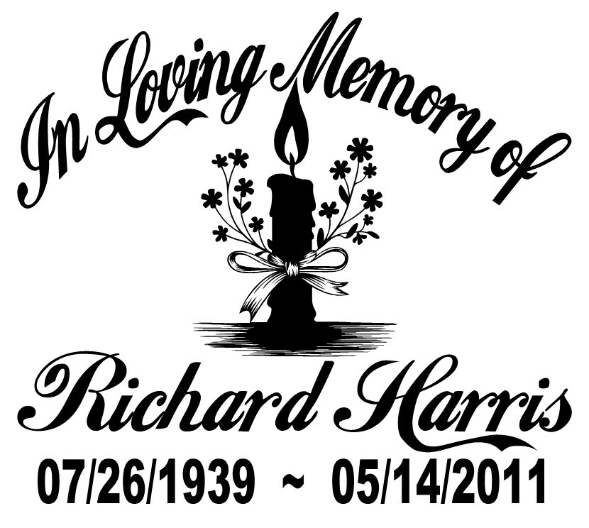 In Loving Memory Candle Eternal Flame Memorial Car Sticker Decal 3 Font Choices