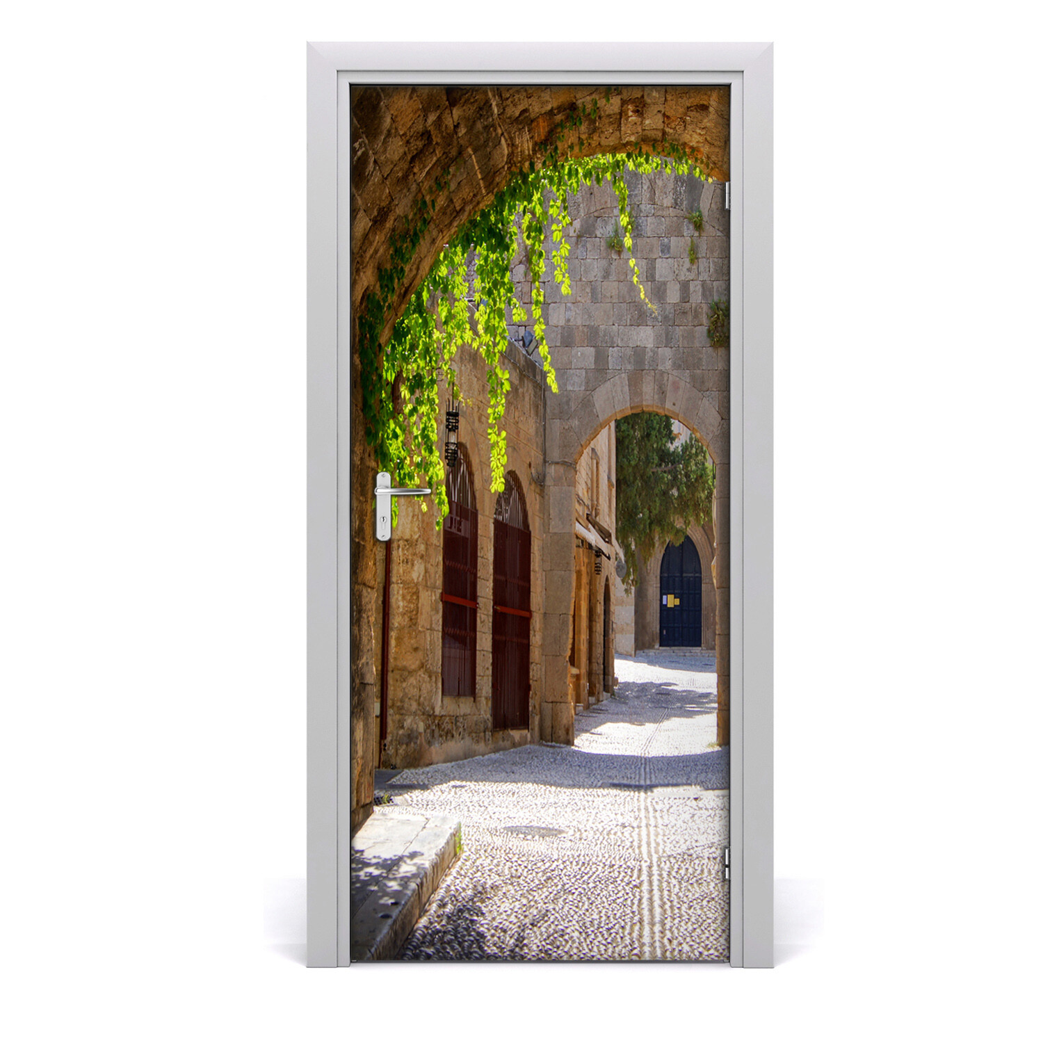 Self adhesive Door wrap removable Peel & Stick Architecture Charming streets