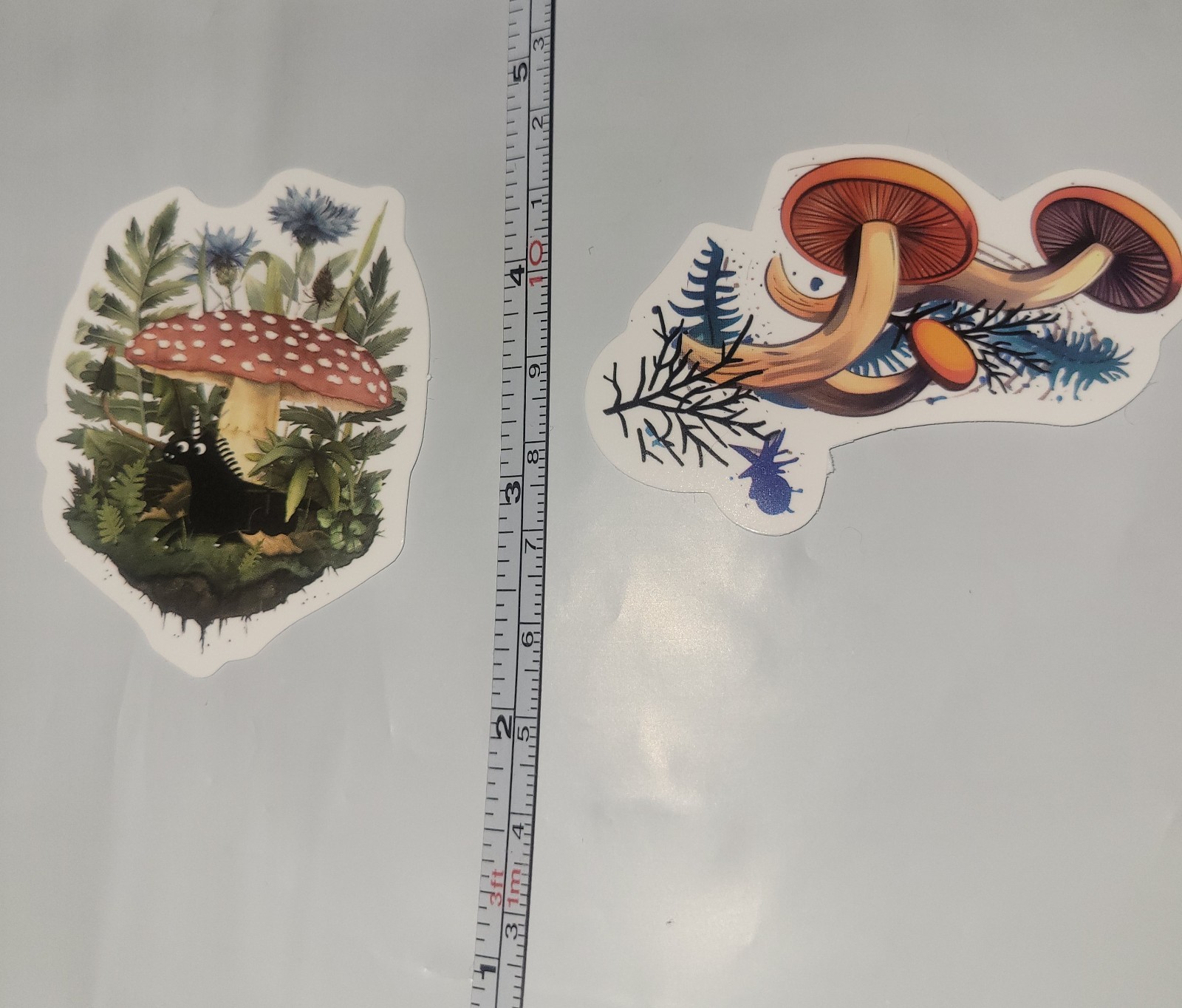 Mushroom Stickers Set Of 2 Waterbottle Laptop Locker Mirror 2.5/3 in X 1.5/2 in