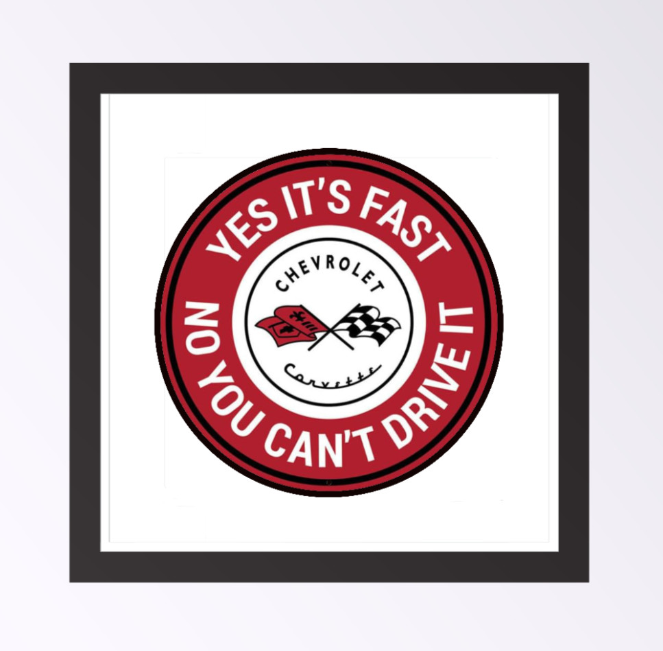 Car Classics "Fast Corvette" – 4" Handcrafted Vinyl Decal Cooler Vehicle Laptop