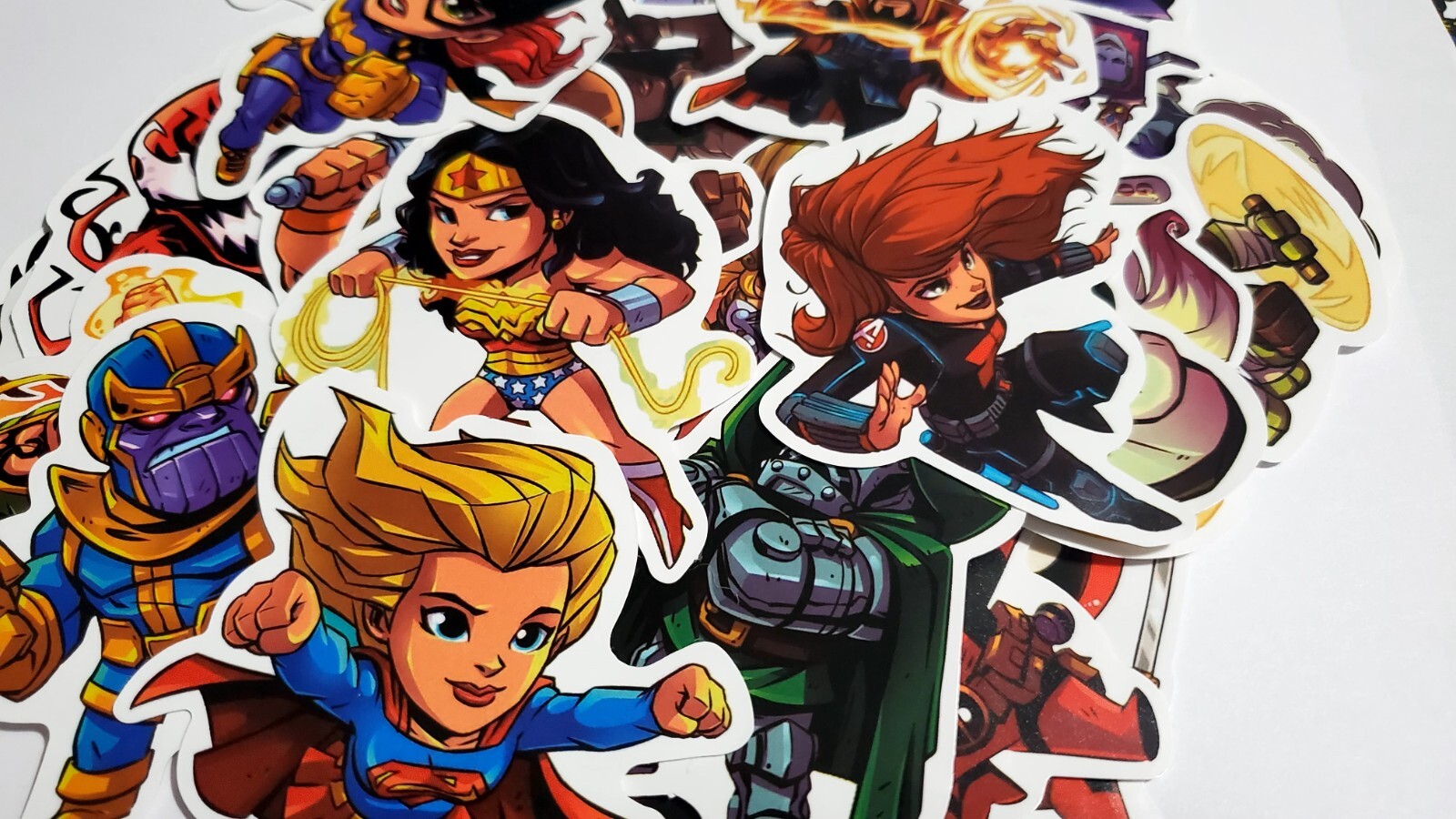 50pc Mixed Super Hero Stickers for Skateboard/Luggage/Laptop flask Glossy