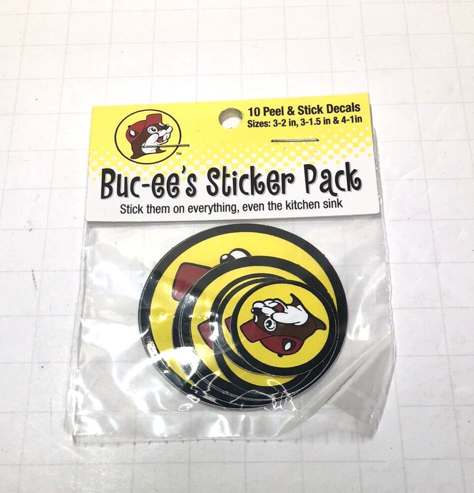 Buc-ee’s Sticker Pack – 10 Stickers with Buc-ee's Logo – Variety of sizes