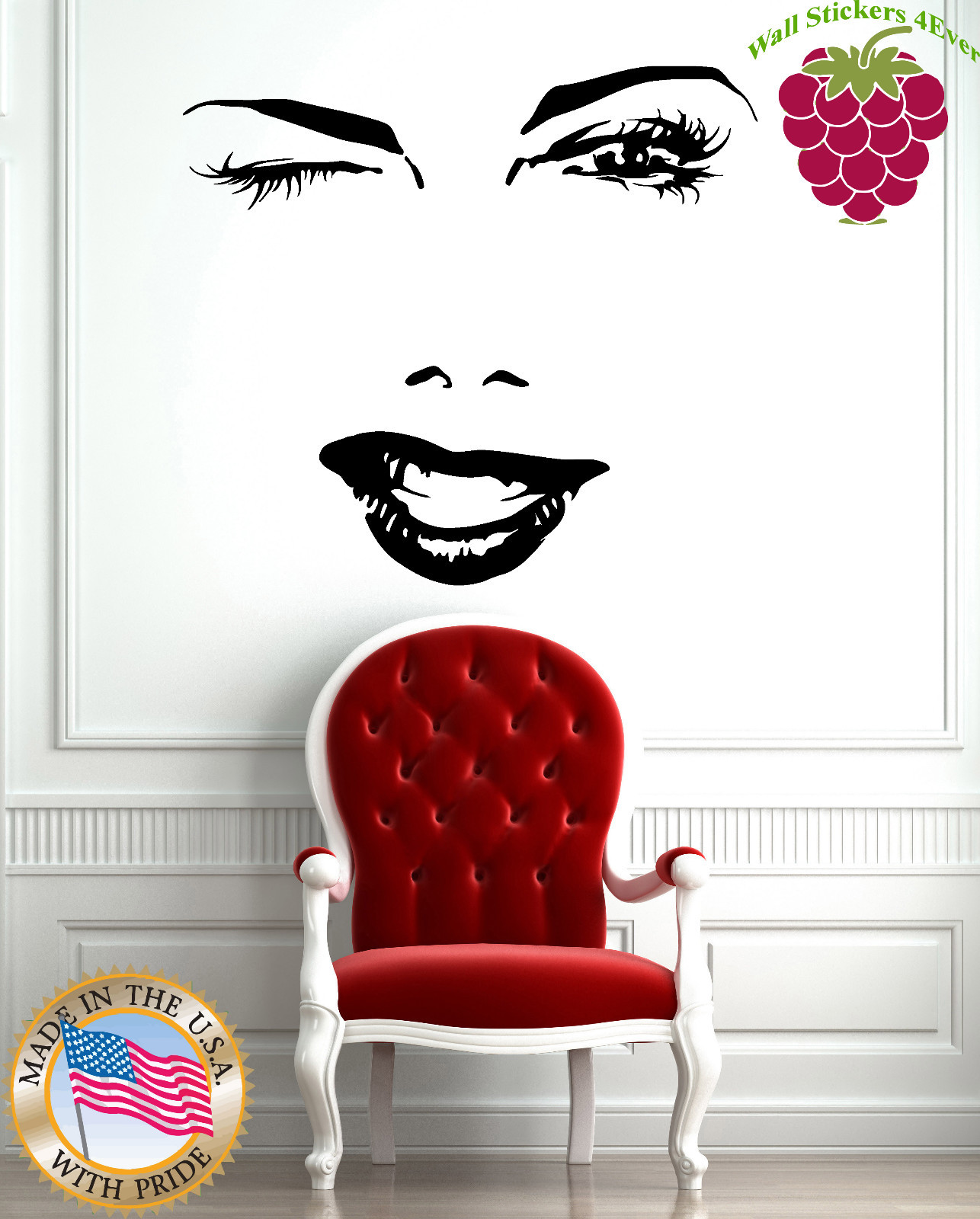 Wall Sticker Vinyl Decal Fashion Hot Charming Winking Girl Spa Hair Salon (z004)