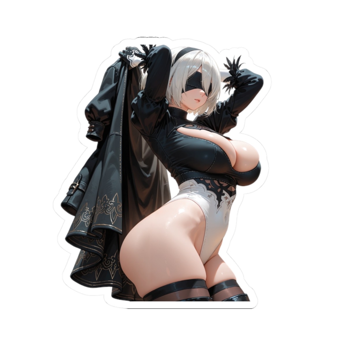 Cute Anime Waifu Sticker (BuyMoreFromMyShopSaveMore) Yorha Fan Art